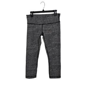 Lululemon Wunder Under Crop III Pants Leggings Stretch Maze Jacquard Sz 8 M